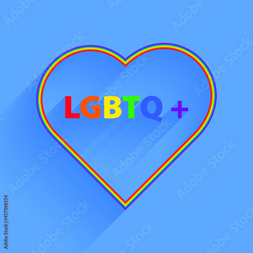 Lgbtq rainbow pride vector background. Rainbow heart template lgbtq pride month.