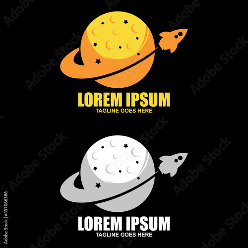 Rocket Space logo designs concept vector, Planet logo designs symbol