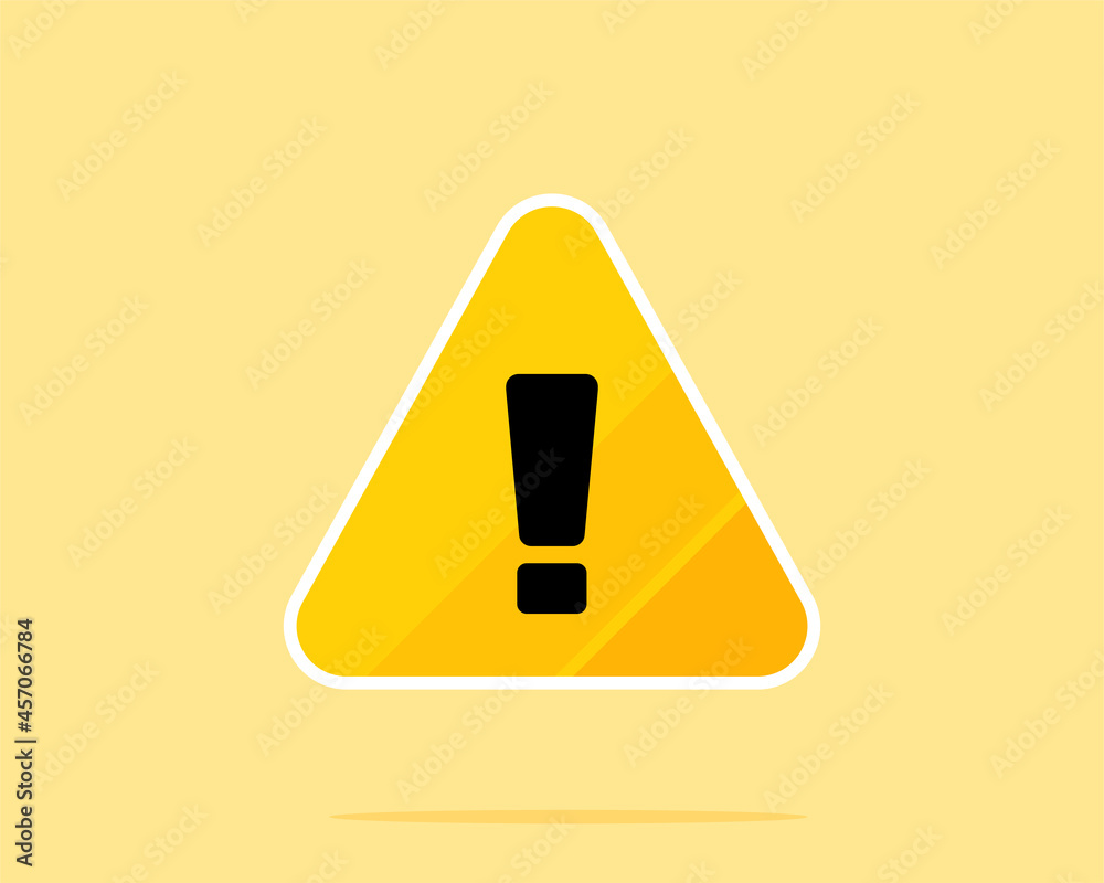 Yellow danger warning sign vector art illustration Stock Vector Adobe