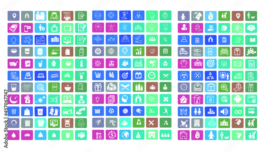 More than 100 icons in various fields Vector is open for use in all fields