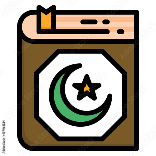holy Quran line icon