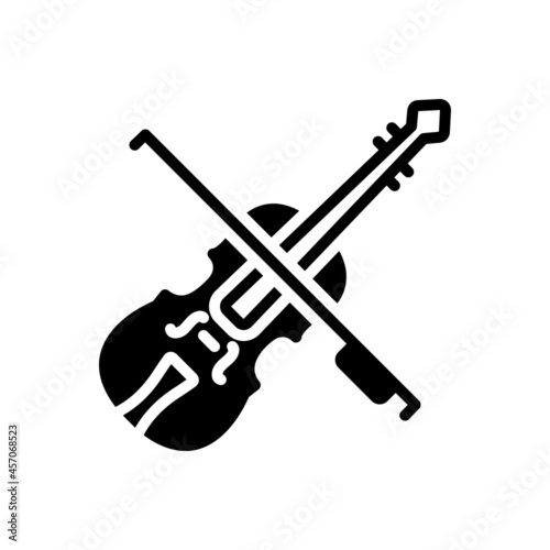 Black solid icon for violin