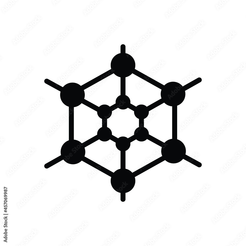 Black solid icon for polymer Black solid icon for polymer