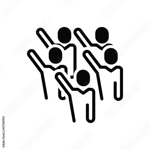Black solid icon for participated