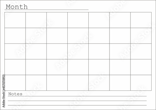 Monthly planner A4  for print 