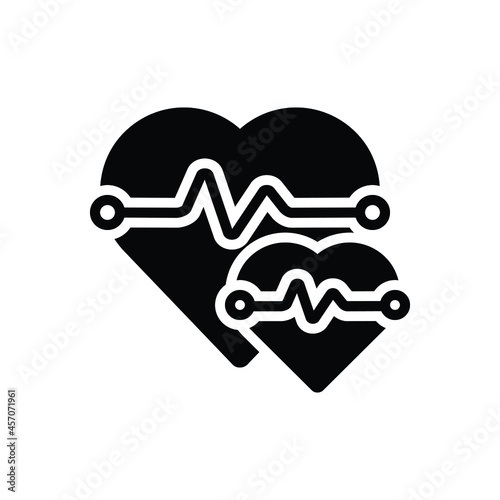 Black solid icon for cardiovascular