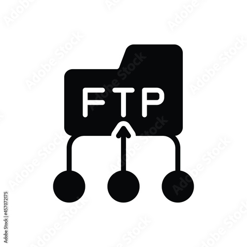 Black solid icon for ftp protocol photo