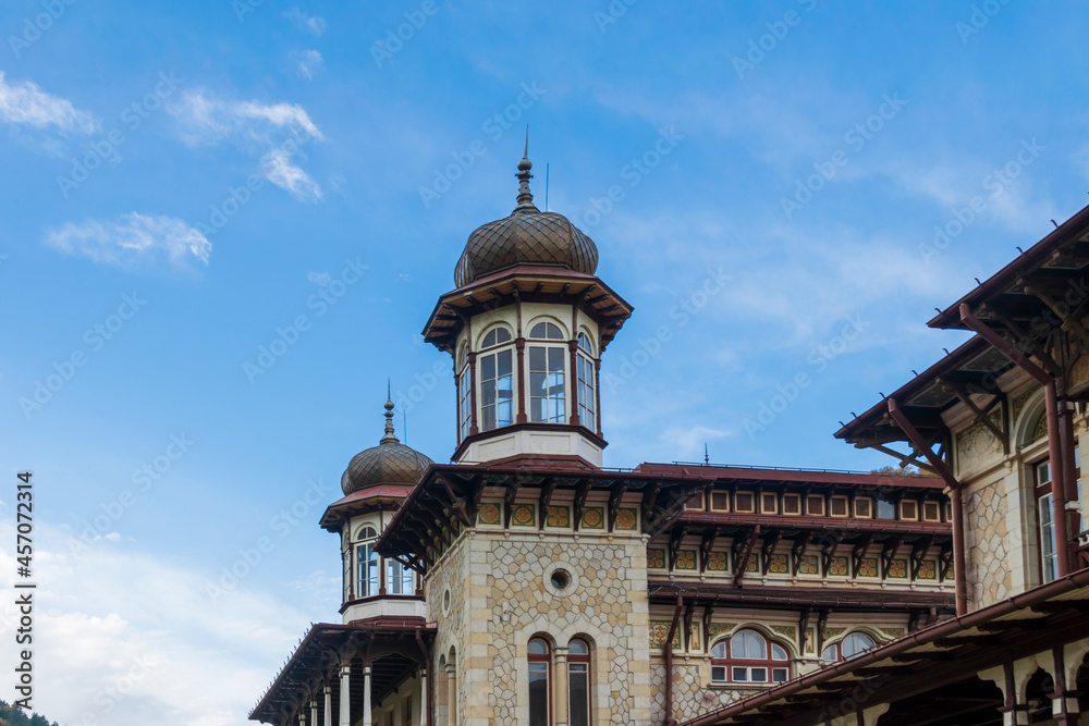 The Towers of the Casino From Slanic Moldova, Bacau, Romania
