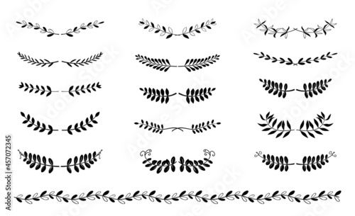 Set of floral dividers. Tex...