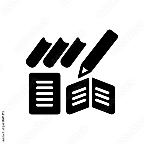 Black solid icon for subjects