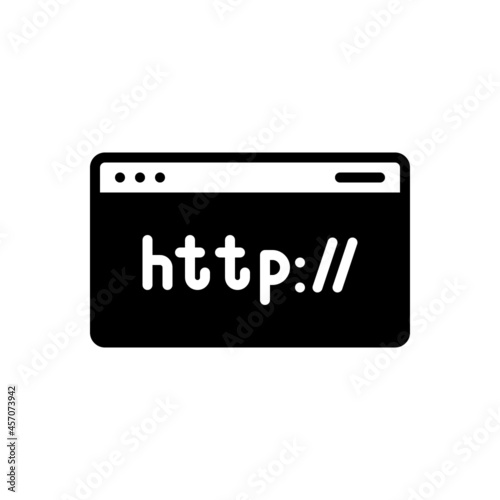 Black solid icon for http click