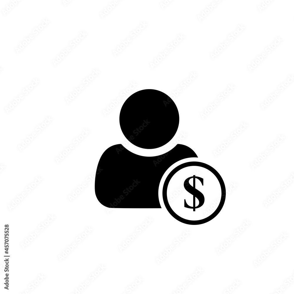 People and money icon isolated on white background People and money icon isolated on white background