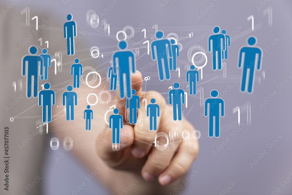 Business people silhouettes network team Business people silhouettes network team