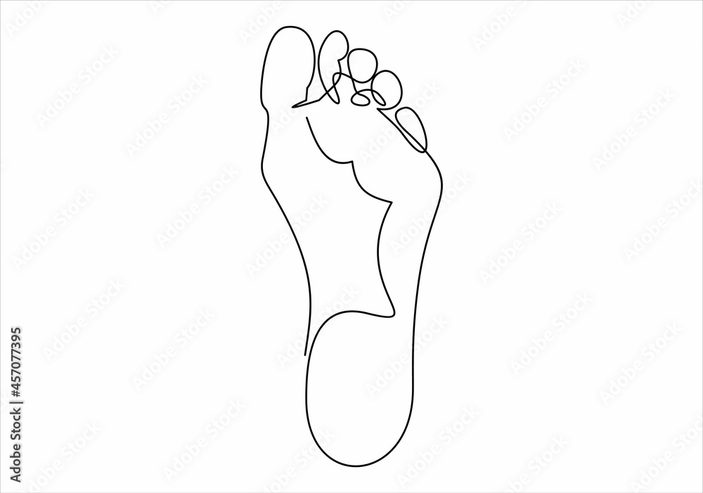 One continuous single drawing line art flat doodle leg, foot, illustration, female. One continuous single drawing line art flat doodle leg, foot, illustration, female.