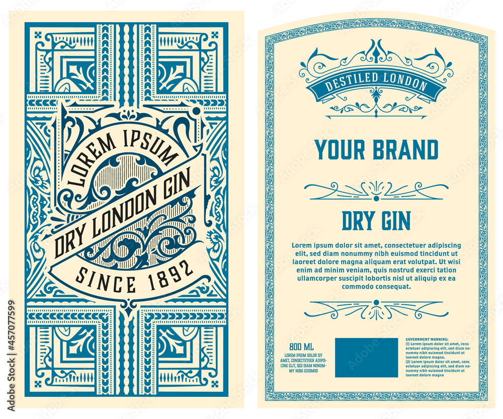 Whiskey label with old frames Whiskey label with old frames