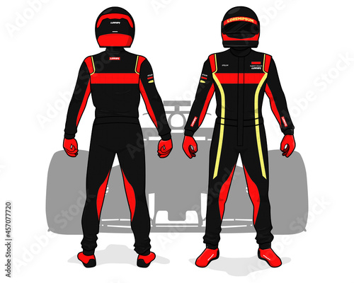 Racing driver uniform template mockup design