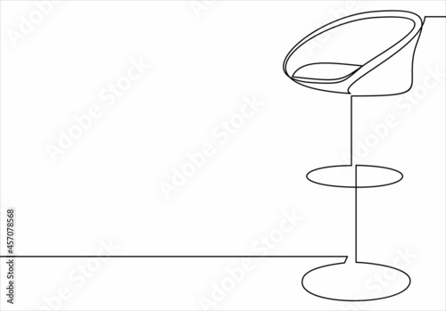 one line drawing of isolated vector object - modern chair
