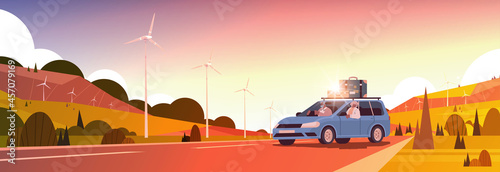old family driving in car on weekly holiday senior african american travelers couple traveling by car active old age