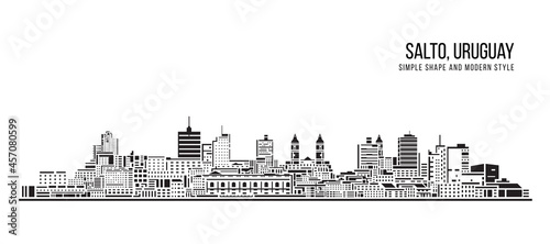 Cityscape Building Abstract Simple shape and modern style art Vector design - Salto, Uruguay