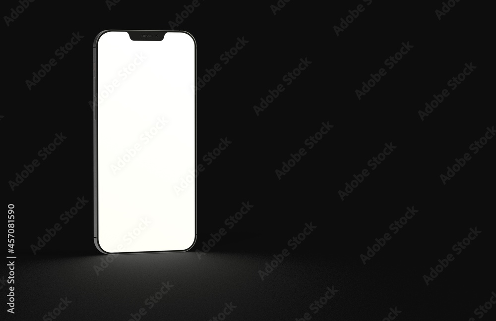 Smartphone frameless blank screen mockup template black background Smartphone frameless blank screen mockup template black background