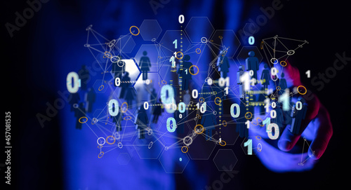 Fototapeta Naklejka Na Ścianę i Meble -  people network structure HR - Human resources management and recruitment