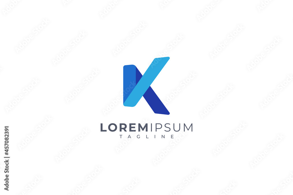 Letter k creative 3d blue colour modern business logo Letter k creative 3d blue colour modern business logo