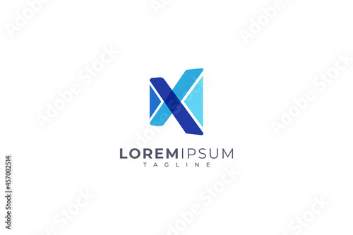 Letter X creative 3d modern blur colour business logo 