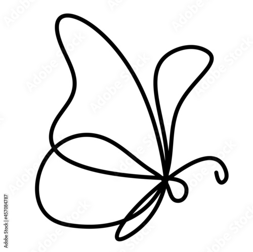 Butterfly line icon, isolated on the white. Vector