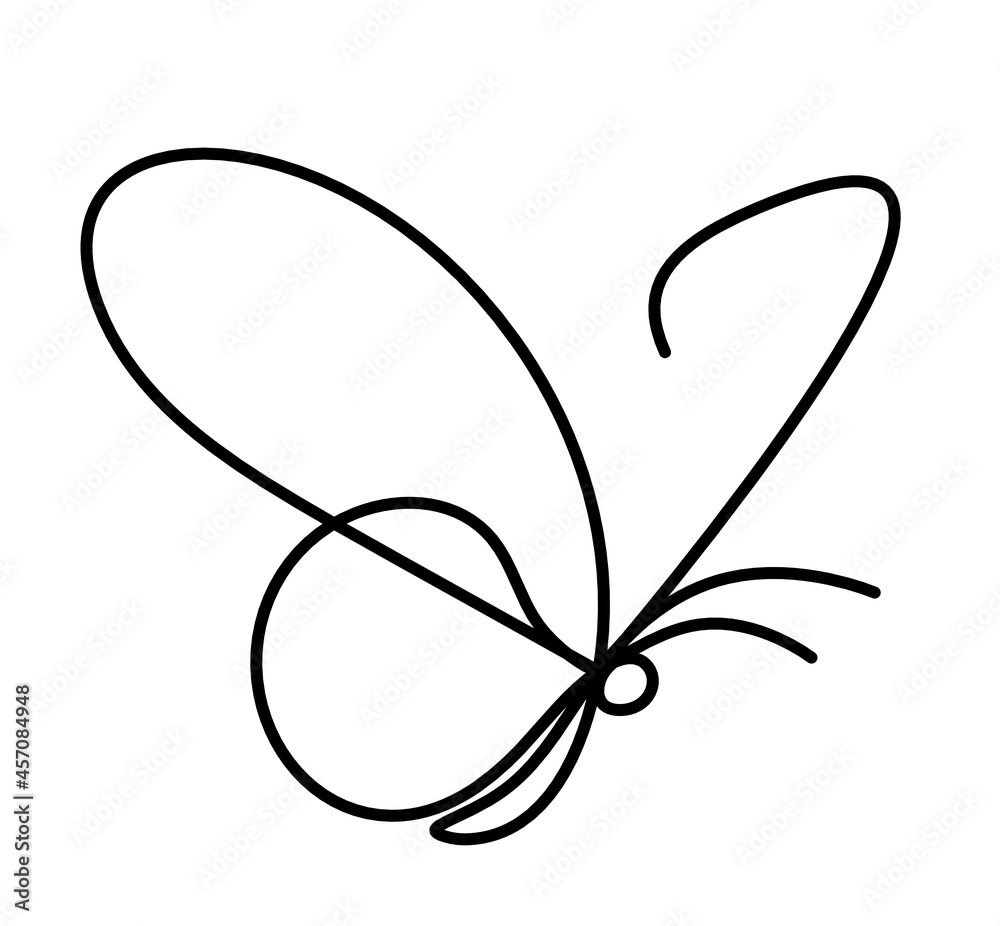 Butterfly line icon, isolated on the white Butterfly line icon, isolated on the white