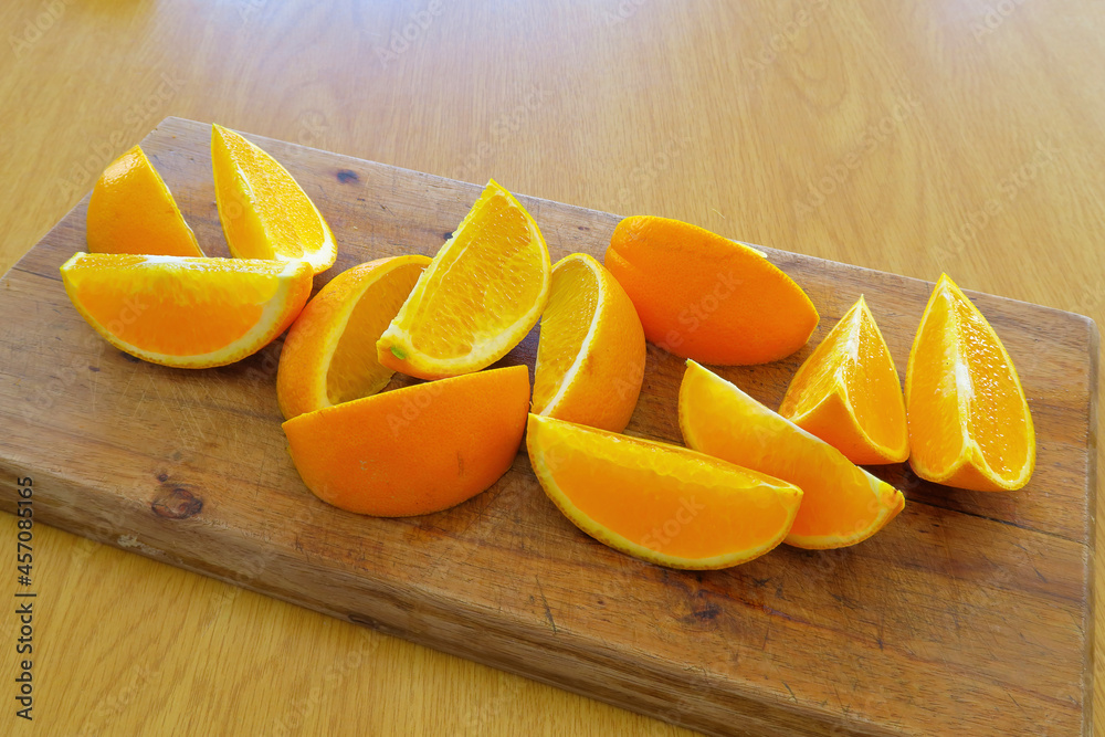 yellow oranges sliced