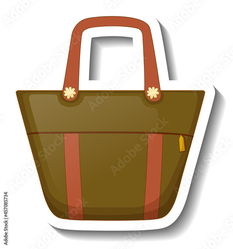 A sticker template with a unisex handbag isolated