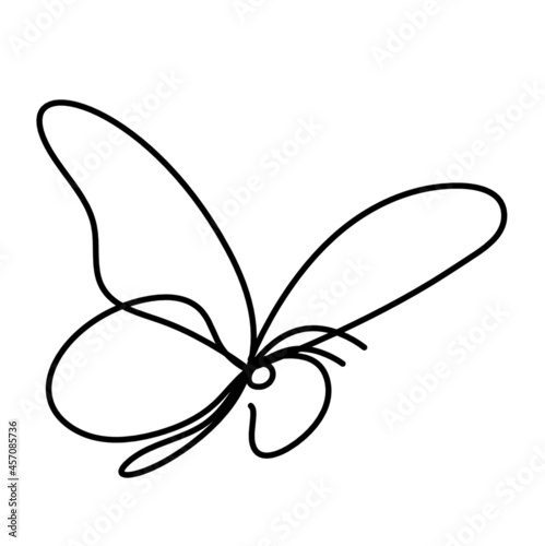 Wallpaper Mural Butterfly line icon, isolated on the white. Vector Torontodigital.ca