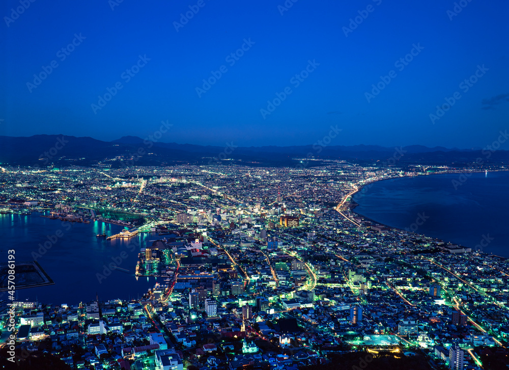 北海道　函館市　箱館山から函館の夜景