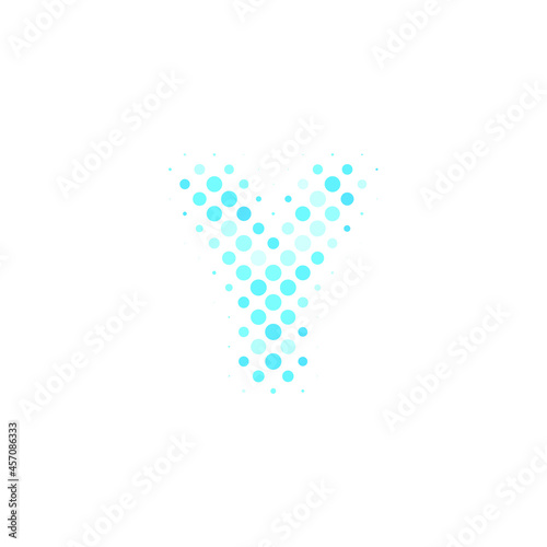 Letter Y logo. Dots logo, dotted shape logotype vector design. Y letter logo in halftone dots style