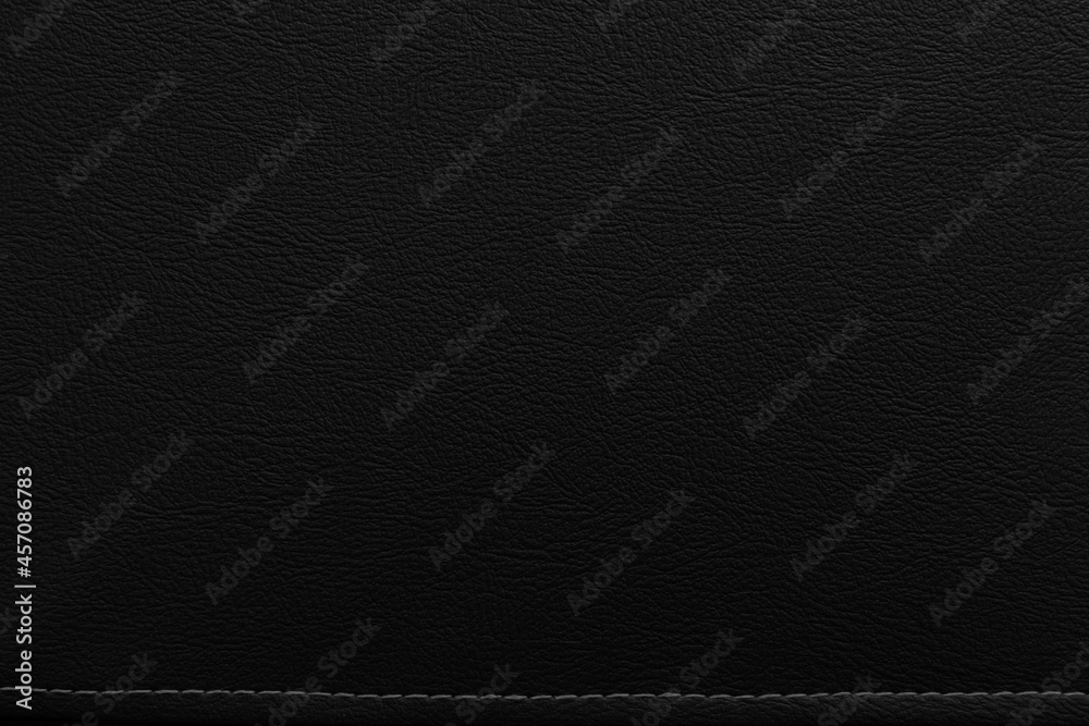 Fototapeta premium Black genuine cow leather of the sofa texture and background seamless