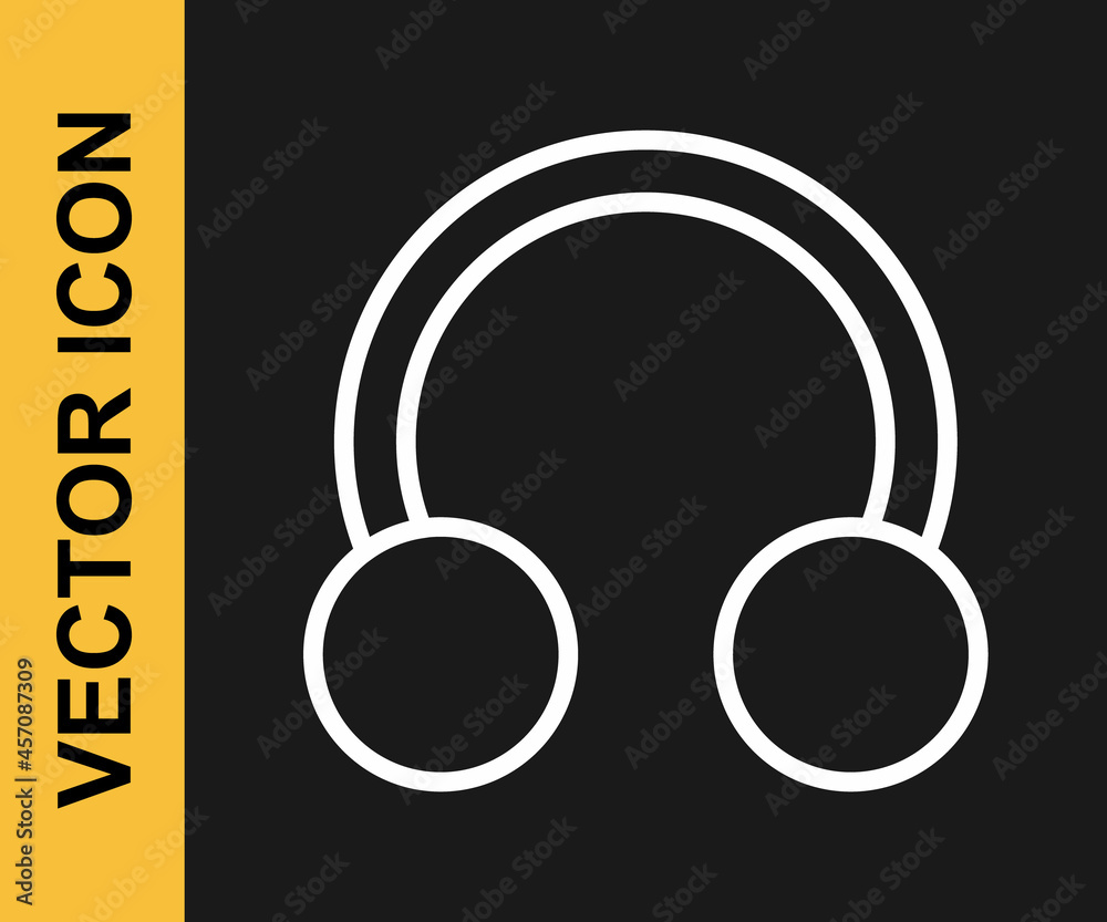 White line Piercing icon isolated on black background. Vector White line Piercing icon isolated on black background. Vector
