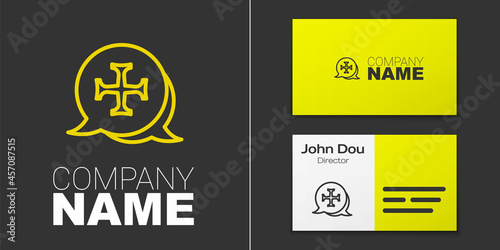 Logotype line Crusade icon isolated on grey background. Logo design template element. Vector