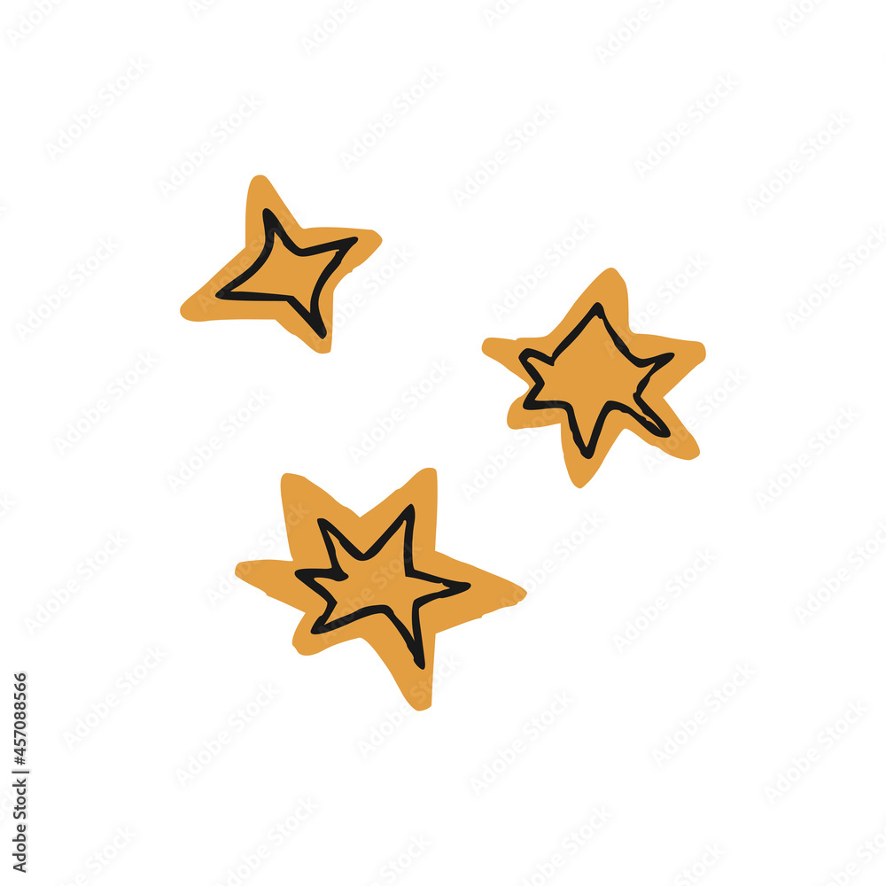 Vector doodle abstract stars illustration, isolated on white background. Boho trendy illustration, hand drawn texture. Design elements. Vector doodle abstract stars illustration, isolated on white background. Boho trendy illustration, hand drawn texture. Design elements.