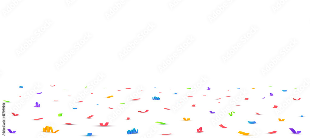 Confetti vector illustration. Festive background. Party concept. Flying ribbons isolated.