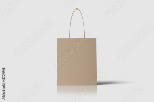Blank Shopping Bag For Branding Mockup. 3D Render.