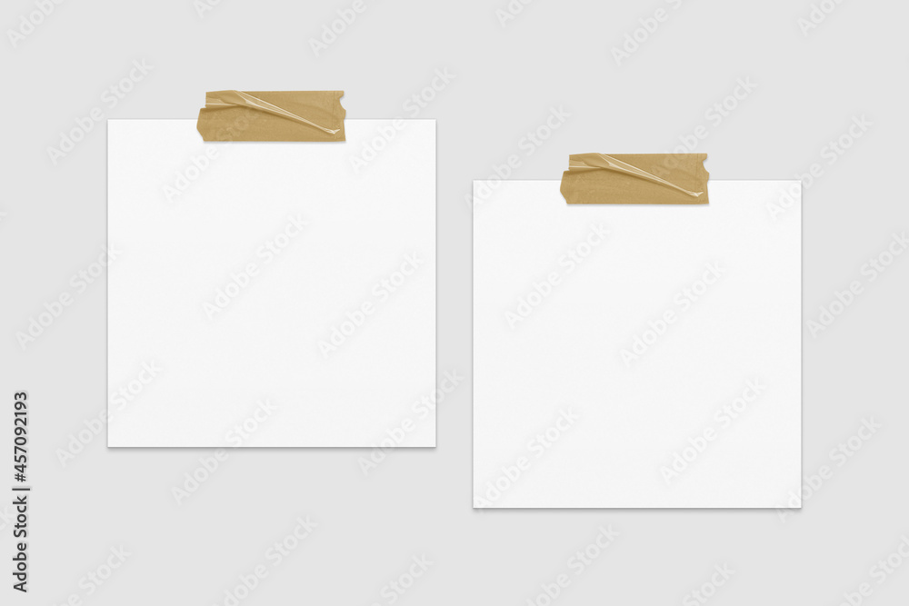 Blank Hanging Paper Set for Mockup. 3D Render. Blank Hanging Paper Set for Mockup. 3D Render.