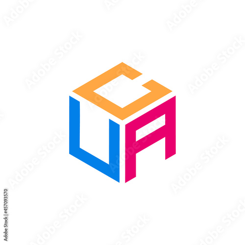 Initial letter CUA hexagon shape