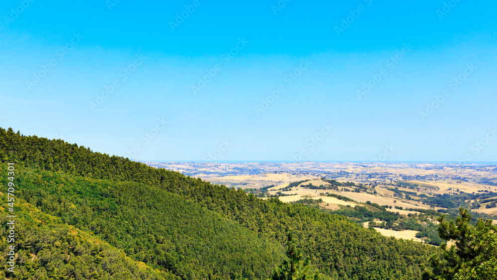 Beautiful natural landscape in the summer, blue sky