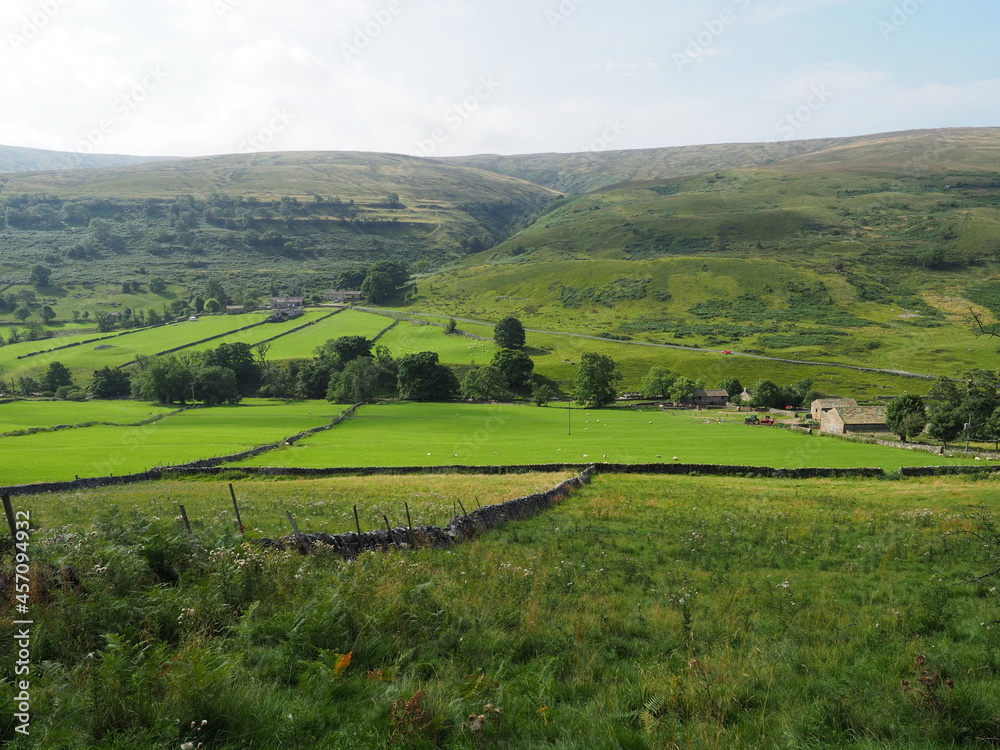 Beautiful green landscape in the Yorkshire Dales