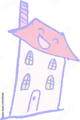 子供が描いた家のかわいい落書き お家 一軒家