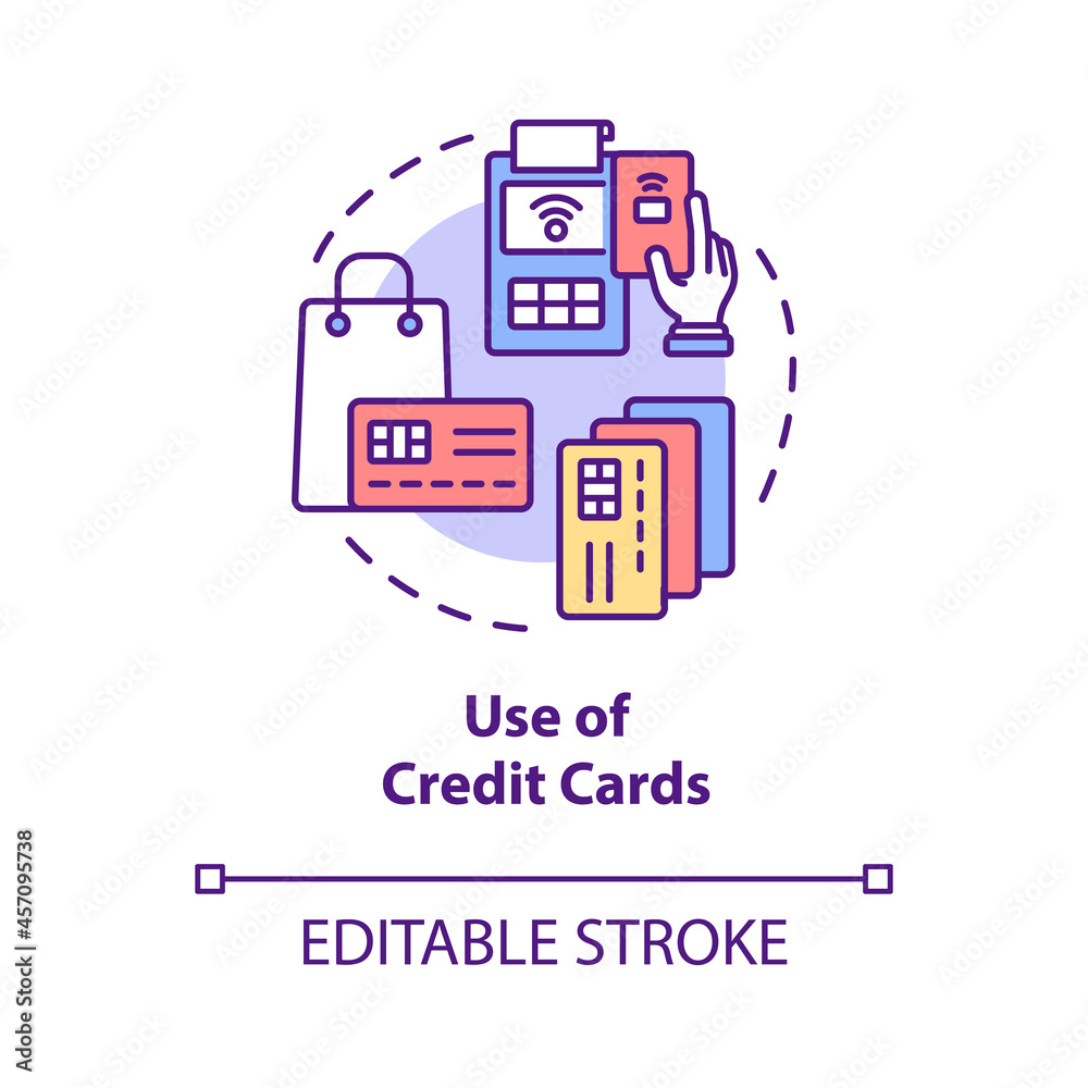 Photography Credit card using concept icon