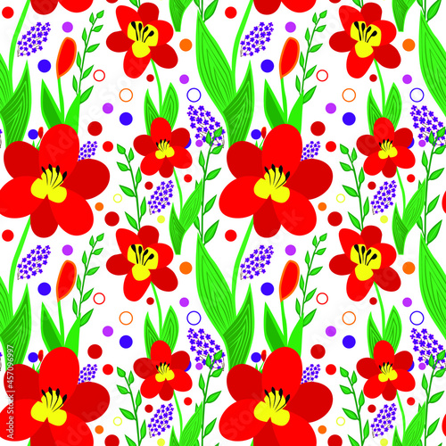 Trendy seamless floral pattern in vector. Vector design for paper, cover, fabric, interior decor and other users.