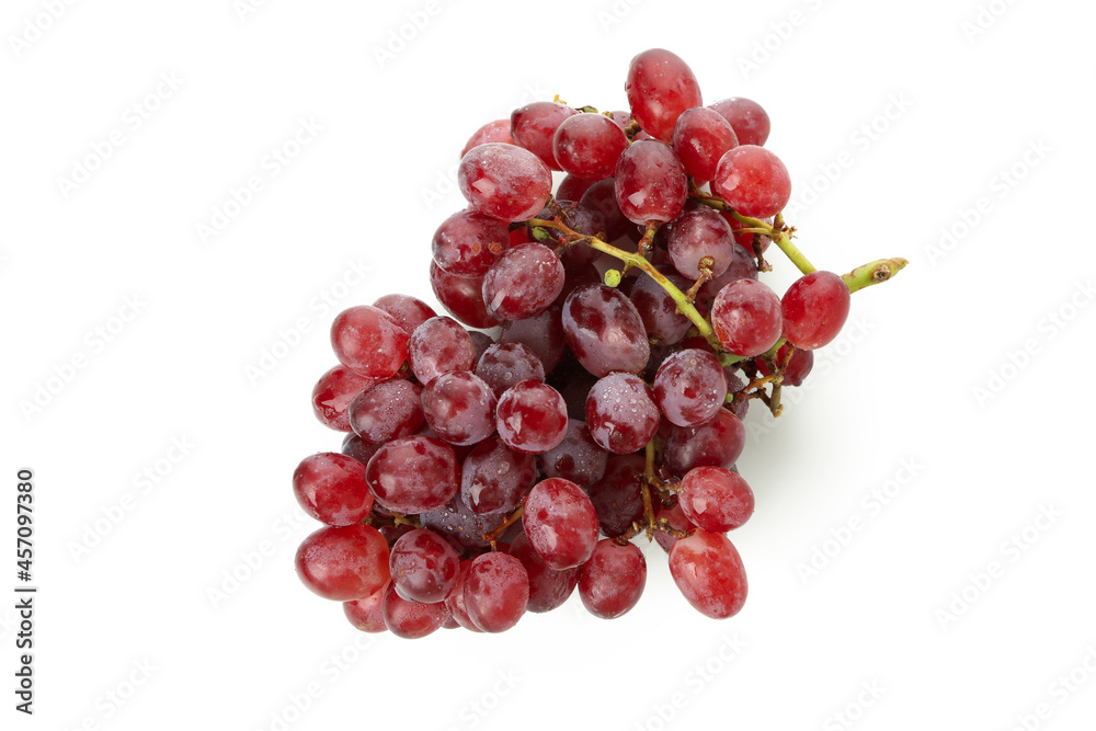 Red ripe grape isolated on white background