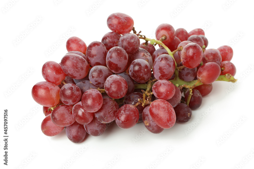 Red ripe grape isolated on white background