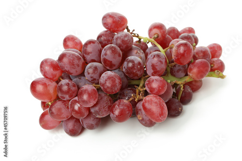 Red ripe grape isolated on white background